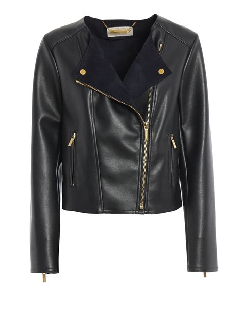 studded faux-leather jacket michael kors